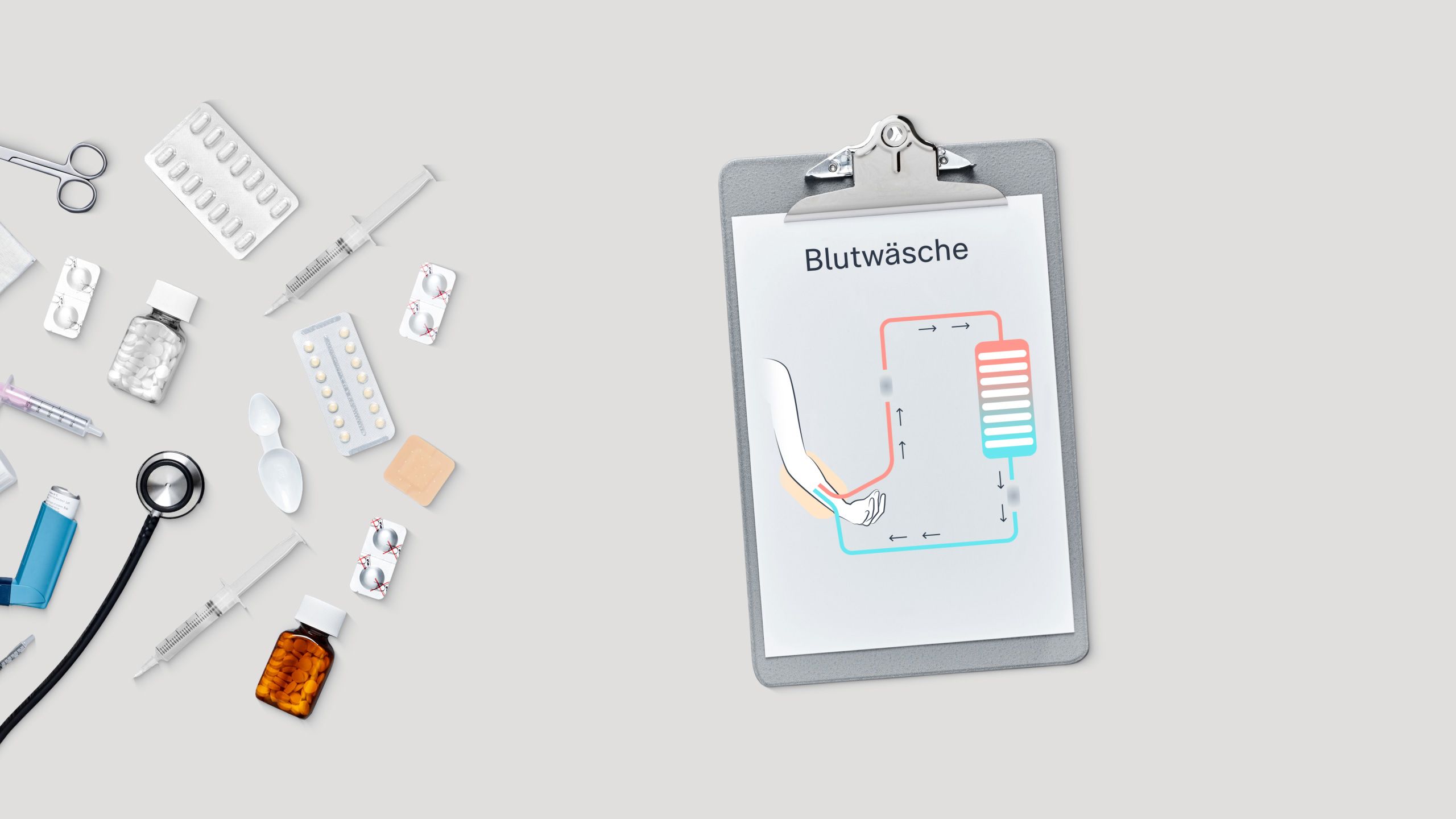 Schematische Darstellung einer Blutwäsche
